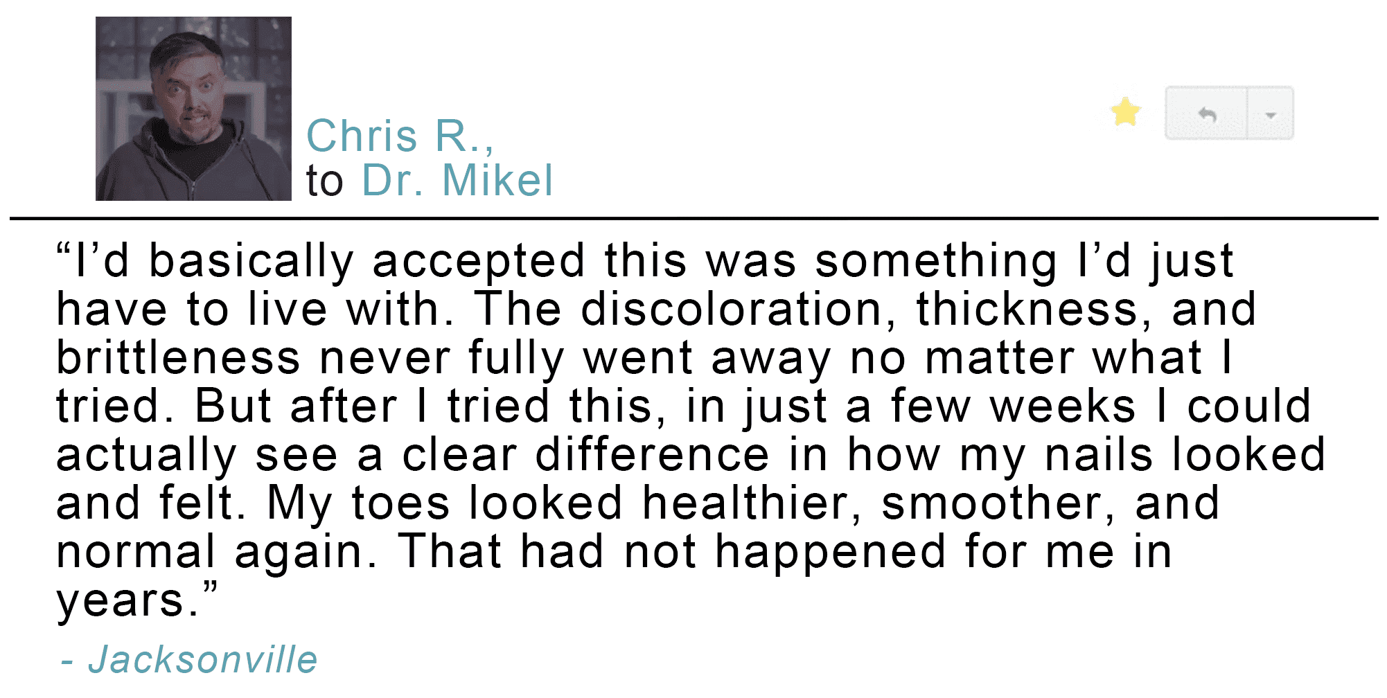 Chris R. Nail Refresh verified customer review